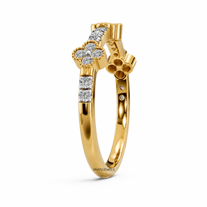 Anillo de Lujo con Diamantes Cultivados en Laboratorio con Corte Floral, para Boda, Compromiso, Aniversario, Regalo, Fiesta, para Mujer, Oro 10K 14K 18K, Plata 925 935 - Product Image 3
