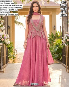 Purple Silk Pant Suit Bhandhani Dupatta Beaded Blouse <b>Shrugs</b> Floor Length Traditional <b>Women's</b> Wedding Wear India Pakistan Style - Product Image 6