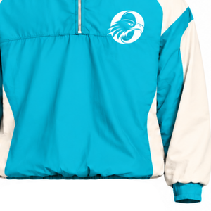 Mens Cyan Two Tone Windbreaker <b>Hoodie</b> <b>Lightweight</b> Quarter Zip Pullover Casual Running Travel Outdoor Athletic Jacket - Product Image 6