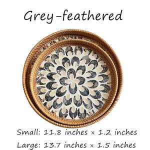 Décoration de style service de thé du soir, écologique, classique et haut de gamme, en rotin et osselet de nacre, avec ensemble MOP UO INDIA - Product Image 3