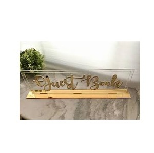 Porta Números de Mesa Acrílicos Transparentes 5x7, Doble Cara, Borde Dorado, Soporte para Letreros, Marco para Fotos y Menús, Decoración para Bodas - Product Image 3