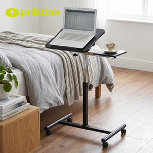 Chariot de bureau réglable pour ordinateur portable avec cadre métallique et roulettes pour usage domestique ou professionnel - Product Image 6