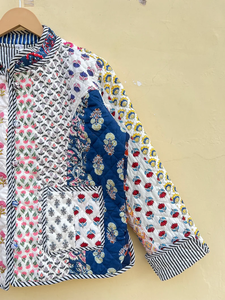 Veste sans manches d'hiver indienne faite à la main 100 % coton écologique matelassée anti-plis respirante séchage rapide avec poche avant coupe classique - Product Image 2