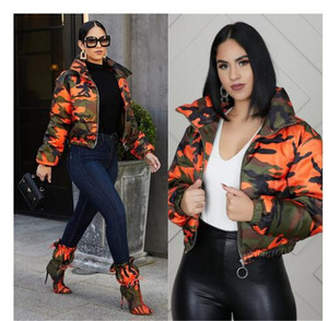 Chaqueta corta acolchada de algodón para mujer, personalizada, de alta calidad, a la moda, con estampado, para invierno, de primera calidad. - Product Image 5