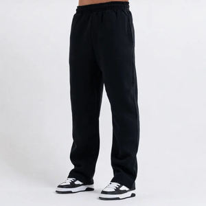 Ensemble sweat à capuche et pantalon de survêtement noir unisexe de marque Customer Brand, anti-boulochage, doublure polaire, fermeture à cordon, couleur unie, manches longues, 100 % coton - Product Image 3