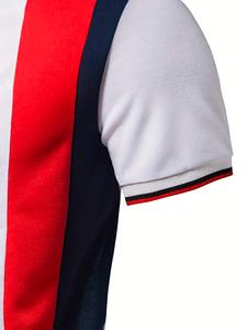 Polo de Golf de Manga Corta con Rayas Estilo Europeo y Americano para Hombre, Diseño Personalizado OEM, Verano - Product Image 5