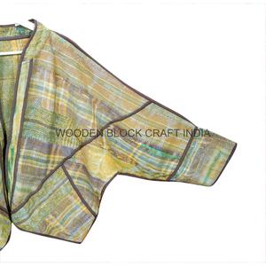 Veste Kantha en coton respirant et écologique, col mandarin, imprimé à la main, longueur standard, séchage rapide, pour l'automne et l'hiver, vente en gros - Product Image 4