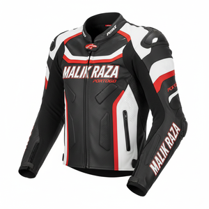 Veste de moto en cuir de vachette pleine fleur |   Manteau de motard en cuir pleine fleur de luxe MALIK RAZA |   Vêtements sur mesure haut de gamme, prix d'usine - Product Image 6
