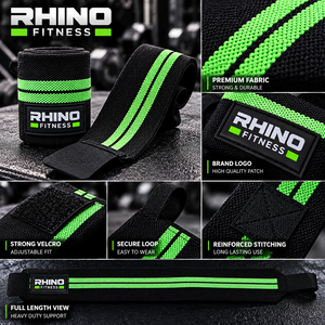 ผ้าพันข้อมือ RHINO FITNESS สำหรับมือซ้าย แบบมีแถบตีนตุ๊กแก สำหรับยกน้ำหนัก สำหรับผู้ใหญ่ - Product Image 3