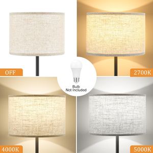 Lampada da Terra Moderna 60 Pollici con Paralume Beige e Asta Nera, Lampade Alte per Soggiorno, Camera da Letto, Ufficio, Sala da Pranzo (Lampadina Non Inclusa) - Product Image 2