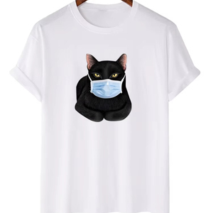 Camisetas Personalizadas Extra Grandes para Hombre con Estampado de Gato, Camisetas de Algodón Jersey Hechas a Medida, Transpirables, Estilo Casual de Verano - Product Image 6