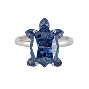Original Christmas gifts ideas Fancy Blue Turtle Cut dad wife Personalized 3ct <b>Unique</b> Diamond <b>Ring</b> Jewellery under 500 for 2025 - Product Image 1