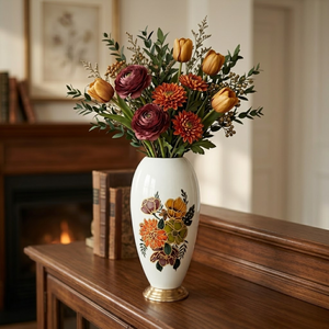 Florero Moderno de Hierro con Flores Artificiales, Centro de Mesa Decorativo |   Jarrón Decorativo para Sala de Estar, Decoración del Hogar, Diseño para Bodas y Fiestas - Product Image 1