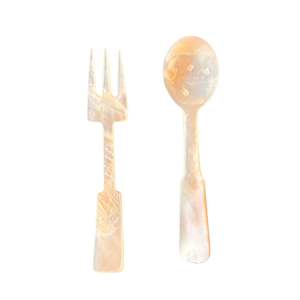 Cuillères et fourchettes à dessert créatives en nacre 2026, cuillères à caviar en coquille, logo personnalisé disponible, vente en gros Vietnam - Product Image 1