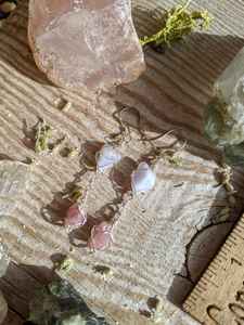 Sterling Silver Blue Lace Agate <b>Pink</b> Tourmaline Earrings Handmade Minimalist Earrings <b>Gift</b> - Product Image 2