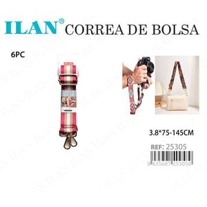 Ilan Handbag <b>Strap</b> 3.8 Cm 75-145 Cm Adjustable With Gold Thread Pattern For Bag And Camera - Product Image 2