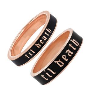 Anillo de Compromiso Clásico Gótico Til Death, Banda de Plata de Ley de 6 mm, Accesorio Único para Bodas y Fiestas, Símbolo de Compromiso Eterno, Combinable - Product Image 2