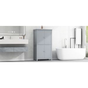 Elegante Mobile Bagno a 4 Ante Indipendente con Ripiani Regolabili - Unità Arredo Bagno - Product Image 4