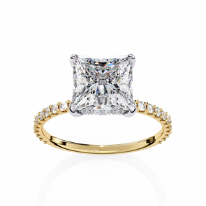 แหวนเพชรทรงปรินเซสคัท 2 กะรัต แบบคลาสสิก เพชรเพาะเลี้ยงในห้องปฏิบัติการ ทอง 14K พร้อมใบรับรอง IGI สำหรับวันครบรอบแต่งงาน - Product Image 4