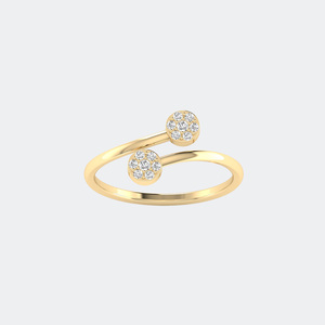 0.30CTW 10k Gold Lab Grown Diamonds Round Bezel <b>Cluster</b> Setting Minimalist IGI Certified Ring - Product Image 5