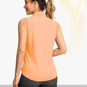 Chemise de golf sans manches pour femme, couleur unie, coupe ajustée, haute élasticité, respirante, polos de golf pour femmes - Product Image 4