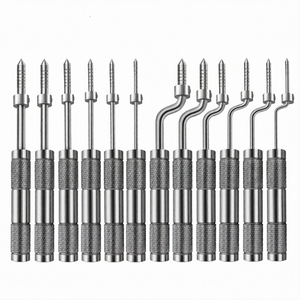 Juego de 12 Osteótomos Manuales para Separación Ósea, Puntas Rectas y Anguladas Convexas, con Tope de Ajuste Tipo L, Kit de Implantes Quirúrgicos Dentales - Product Image 1