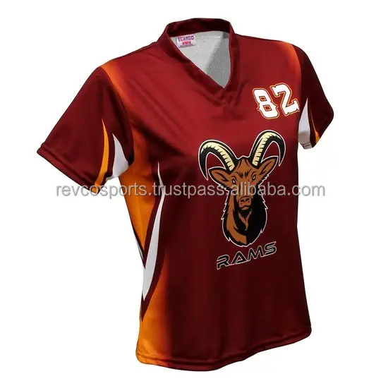Maroon Color Soccer Jersey Sublimated Custom Team Logo Applique Embroidery Soccer Jerseys V-Neck Soccer Game Jerseys
