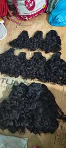 Bouncy <b>Curly</b> Raw Human Hair Drawstring Machine Double Weft 30 Inches Thick Natural Texture <b>Extensions</b> - Product Image 5