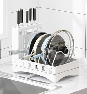 Organizador de Cocina Multifuncional de Acero, Ajustable, de Dos Niveles, Moderno, para Tapas de Ollas, Cuchillos y Utensilios de Cocina - Product Image 2