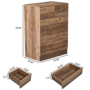 Mobiletto Organizzatore con Maniglie Oro Opaco, 3+2 Cassetti, Finitura Melaminica Testurizzata Grigia, Dimensioni 66*40*91cm - Product Image 5