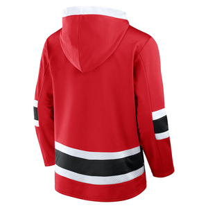 Custom Logo Team Sports Jersey Lace up Pullover Sweatshirt with Embroidery Patch Breathable Unisex Pullover Ice Hockey Hoodie - Product Image 5