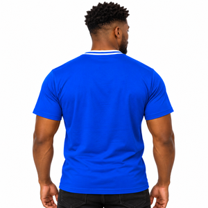 Camiseta de chenilla Phi Beta Sigma con parche de letras griegas extragrande, cuello redondo a rayas, mangas cortas, estilo universitario para el campus griego - Product Image 2