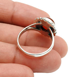 Hermoso Anillo de Cornalina con Corte Redondo, Hecho a Mano con Plata de Ley 925, Joyería Bohemia Semipreciosa para Chicas - Product Image 3