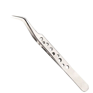 Pince à cils professionnelle de haute qualité en acier inoxydable avec strass, outil de pose pour extensions - Product Image 3