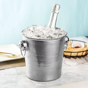 Seau à glace en acier inoxydable très demandé, design moderne et rond, résistant à la rouille, refroidisseur de boissons pour les fêtes - Product Image 2
