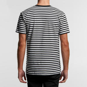 Custom 200 GSM Jersey black and white <b>Stripe</b> Knit <b>T</b> <b>Shirt</b> <b>Men</b> Plus Size Crew Neck Breathable Streetwear Apparel OEM Manufacturer - Product Image 5