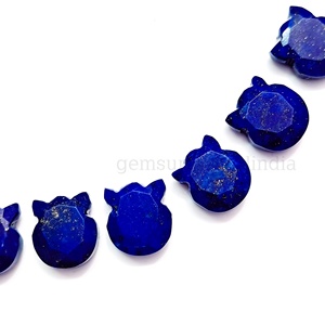 Natural Lapis Lazuli <b>Cat</b> Shape Hand Carved Gemstone Beads 12mm Loose Stone Kitty Carvings For Jewelry Making By Indian Wholesale - Product Image 2