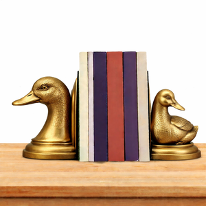 Sujetalibros decorativos de metal y latón con diseño de pato, estilo Art Deco vintage, personalizados. - Product Image 4