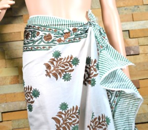 ชุดว่ายน้ำผ้าฝ้ายพิมพ์ลายบาติกแบบแฮนด์เมด กระโปรงแบบไม่มีสายรัด ผ้าคลุมชายหาด งานฝีมืออินเดีย เสื้อผ้าฤดูร้อนแบบทอ - Product Image 5