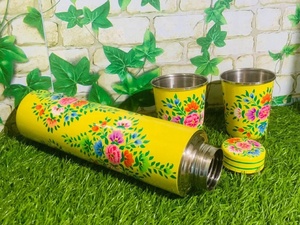 Ultimo disegno della bottiglia di acqua, enamelware thermos di acqua, dipinto a mano in acciaio inox bottiglia di acqua - Product Image 2