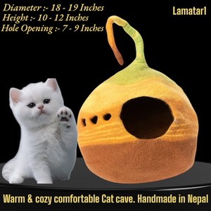 Fabriqué au Népal Lamatar1 luxe fait à la main nouvelle-zélande 100% laine mérinos Animal chat grotte/lit confortable conception de queue écologique - Product Image 2