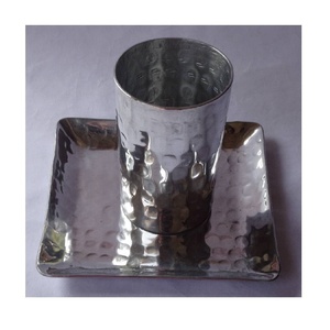 Hammered Metal Votive with Tray <b>Candle</b> <b>Holder</b> Shinny <b>Mirror</b> Polish for Tabletop Dining & Living Room Home Decor Votive <b>Holder</b> - Product Image 1