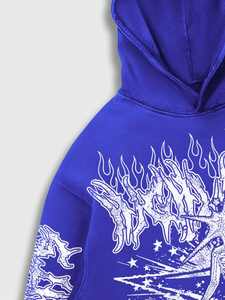 Conjunto Deportivo Personalizado de Alta Formalidad con Sudadera con Capucha y Pantalones Holgados Estampados, Último Diseño en Ropa Deportiva - Product Image 5