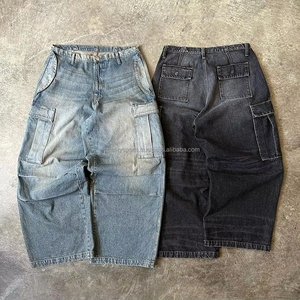 Jeans baggy vintage personnalisables de haute qualité pour hommes, style streetwear, denim délavé, style Y2K hip-hop, unisexe - Product Image 5