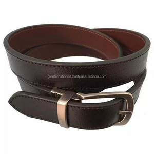 Ceinture en cuir souple noir et marron, cousu entièrement personnalisée, décontractée pour hommes, robuste, finition antique, boucle automatique en laiton, offre spéciale - Product Image 1