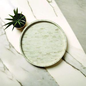Refined Bone Inlay Resin Craft <b>Vanity</b> Tray Handmade Decorative Organizer for Skincare Perfume Cosmetics and Desktop Display - Product Image 2