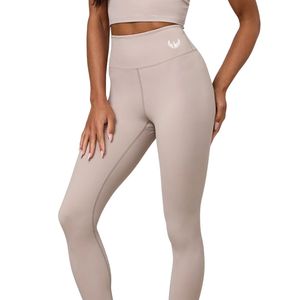 Women's Beige Legging High Waisted Stretch Fitness <b>Tights</b> Sculpting Workout Pants Gymwear Activewear Fashion Apparel - Product Image 2