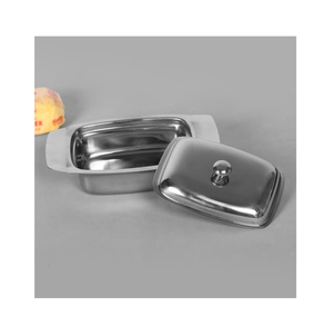 Great Design Stainless Steel Butter <b>Box</b> Kitchen Dish <b>with</b> <b>Lid</b> Stainless Steel Butter <b>Box</b> For Hotel <b>Decor</b> Table - Product Image 3