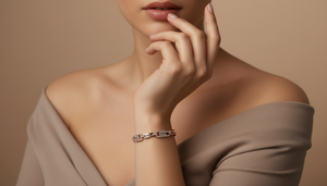 Bracelet en or 14 carats et diamants naturels pour femme, maillons en forme de trombone |   Bijoux fins réglables, style hip-hop |   1,20 carats - Product Image 5