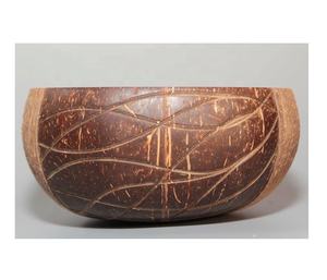 Bol de noix de coco biologique le plus apprécié pour salade et fruits Accessoire de style de vie vert fabriqué à la main en vente - Product Image 5